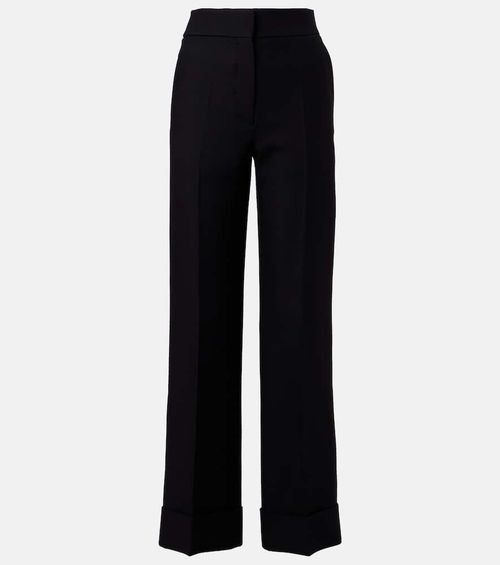 Wool and silk wide-leg pants