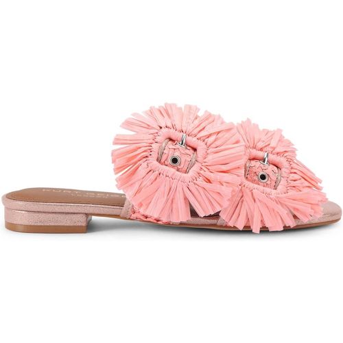 Kurt Geiger London Womens Raffia Buckle Flat Sdl Sandals - Pink