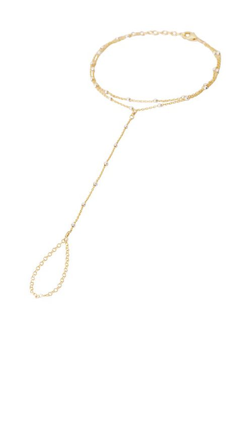 NAiiA Lola Double Hand Chain in Gold.  a