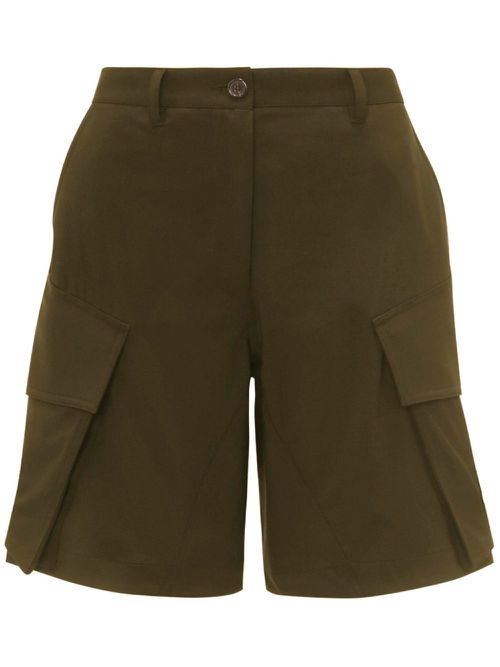 Tailored wool cargo shorts - Green