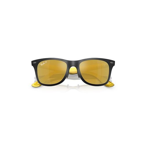 Ray-Ban Scuderia Ferrari Monza Ltd | Rb8395m Sunglasses Dark And Yellow Carbon Frame Brown Lenses Polarized