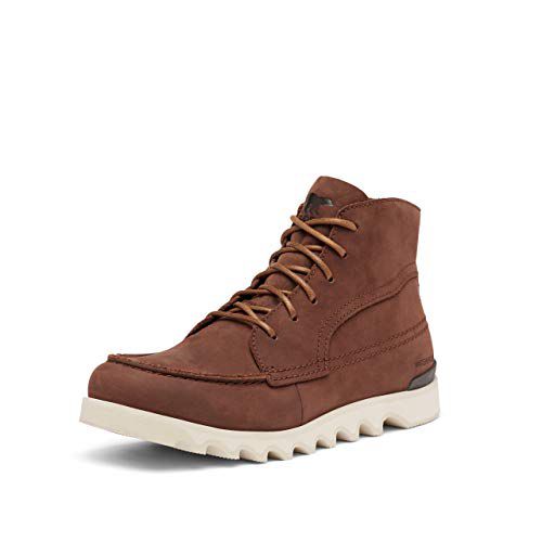 Sorel Men's Kezar Moc Boot — Coal, Brown Flora — Waterproof Leather Rain Boot —