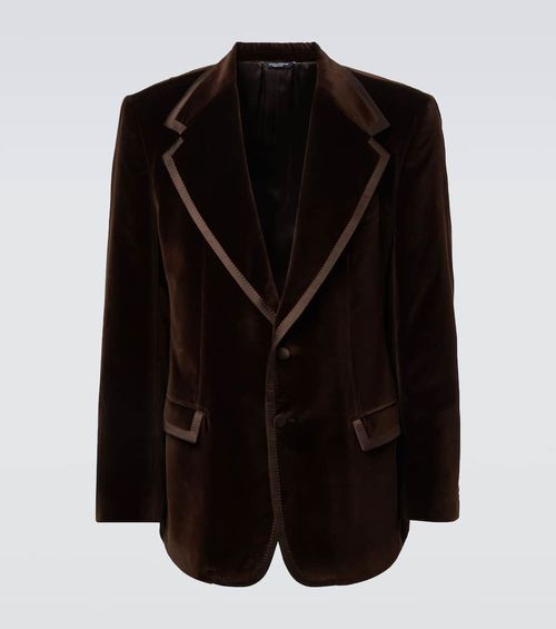 Cotton and silk velvet blazer