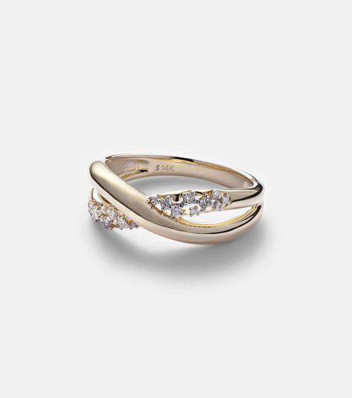 Glitterati Kiss 14kt gold ring with diamonds