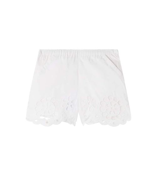 Awaken embroidered scalloped cotton shorts