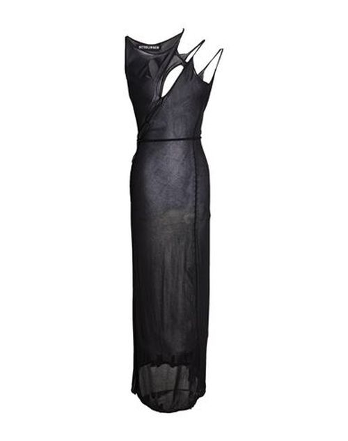 Woman Maxi dress Black Size L Viscose, Polyester