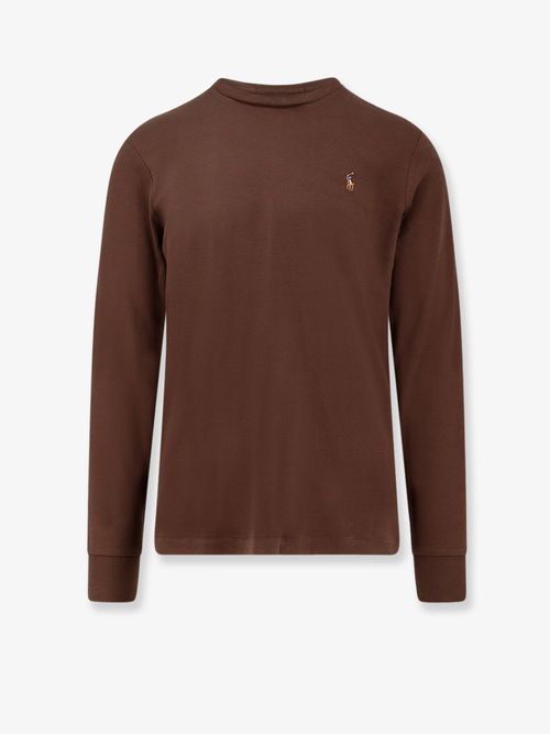 Cotton Long-Sleeve T-Shirt — Brown