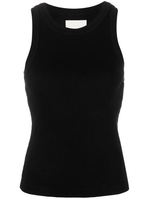 Black Sleeveless Ribbed Top
