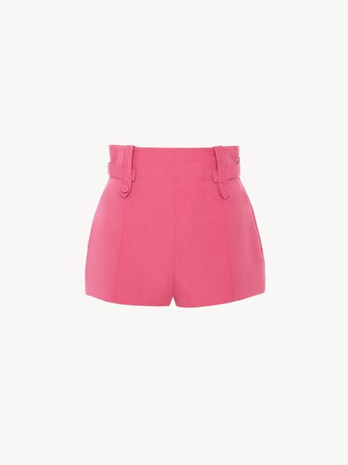 Structured A-Line Bermuda Shorts — Pink