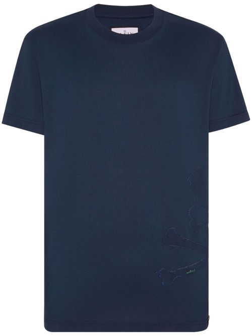 Skull&Bones-print cotton T-shirt - Blue