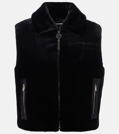 Piagina faux fur zip-up vest