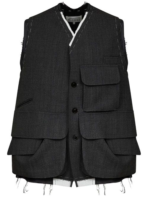 Cargo wool vest - Grey