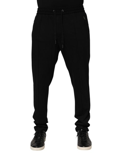 Logo-Detailed Tapered Joggers — Black