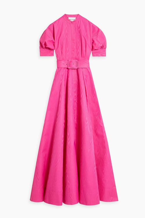 Lyla belted moire maxi dress