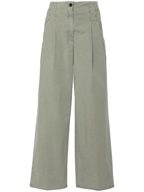 Pleat-detailing palazzo pants - Green