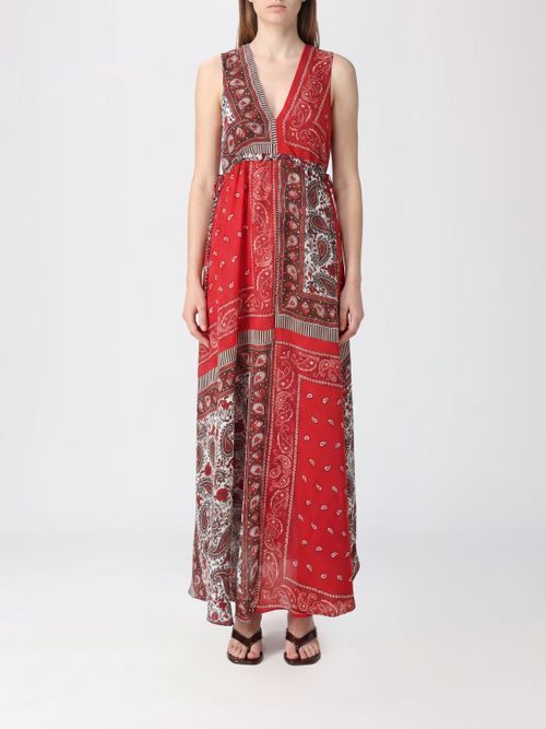 Off-the-Shoulder Bandana Print Silk Maxi Dress P. A.R. O.S. H.