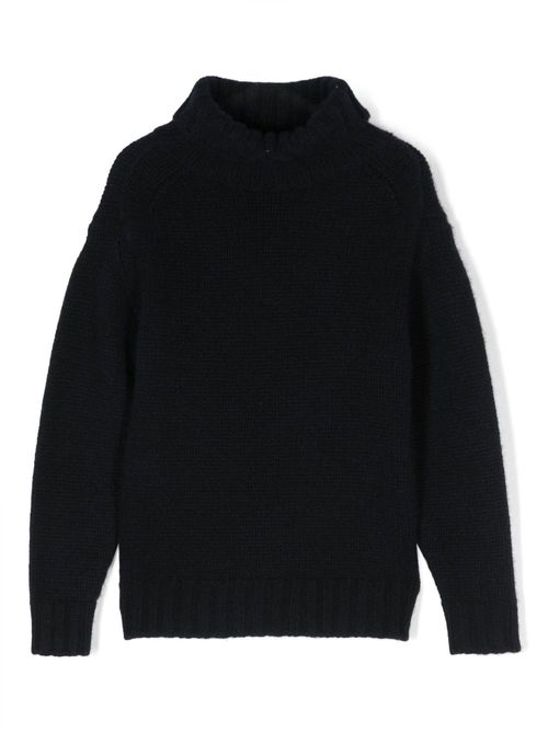Roll-neck cashmere jumper - Blue