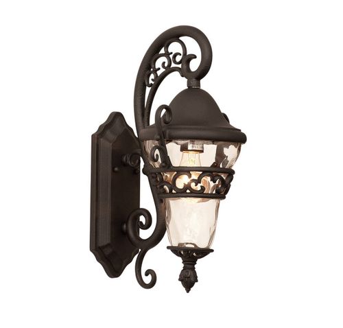 Textured Matte Black One Light Outdoor Wall Bracket from the Anastasia Collection
