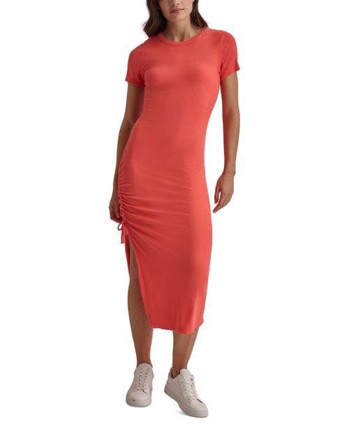 Sport Women's Rib-Knit Bodycon Midi Dress - Hot Coral