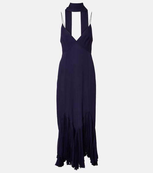 Candita scarf-detail silk midi dress