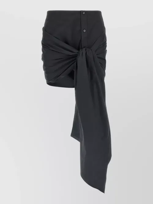 The Attico - bow skirt asymmetric hem button detai