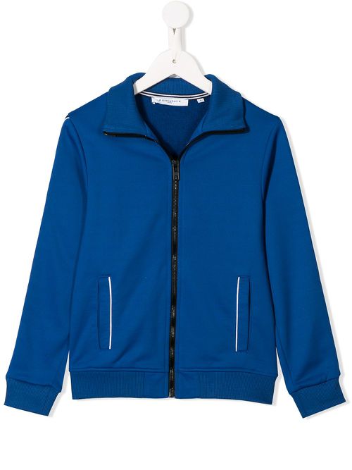 Logo zipped long-sleeve sweatshirt - Blue