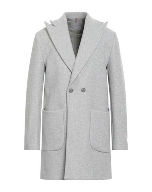 Man Coat Light grey Size 40 Wool, Polyester