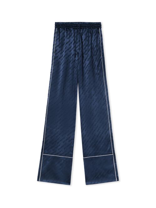 Jacquard Satin Pajama Pants - Female Pants Blue Iris