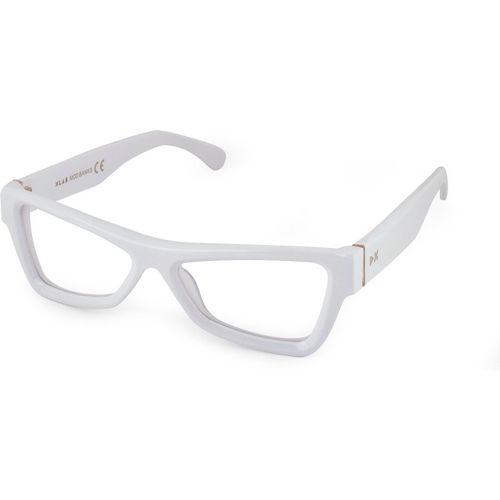 XLAB Unisex XLAB mod. Banks blue block Bianco Optical frames Acetate White Geometric Anti-glare Anti-glare