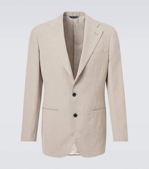 Single-breasted linen suit jacket