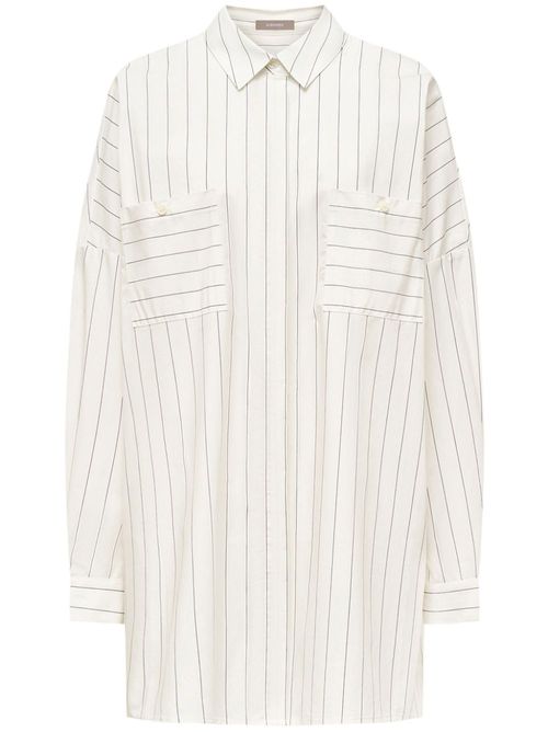 Striped long-sleeve shirt - White