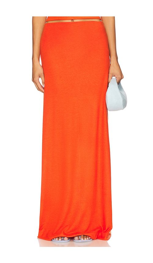 LESET Lauren High Waist Maxi Skirt in Squirrel - Brown. XL also in