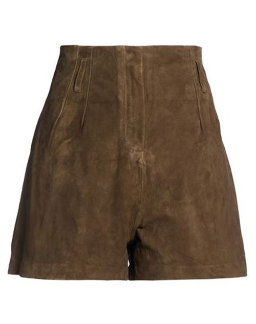 Woman Shorts & Bermuda Shorts Military green Size XS Ovine leather