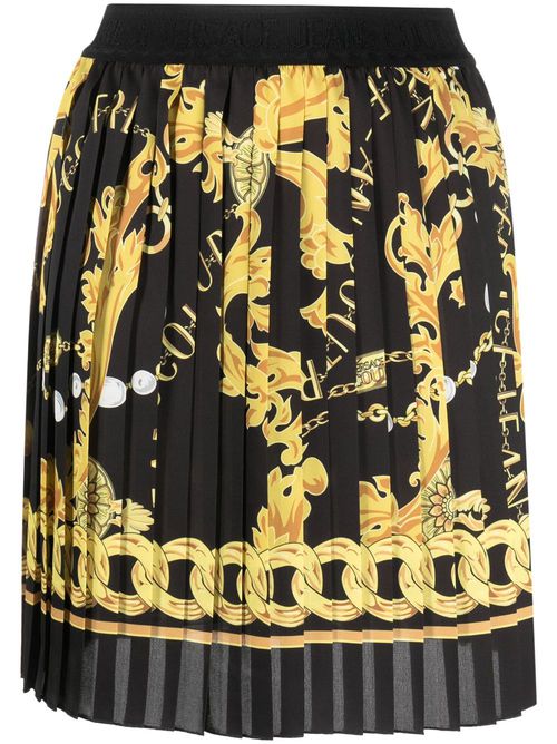 Logo-print pleated miniskirt - Black