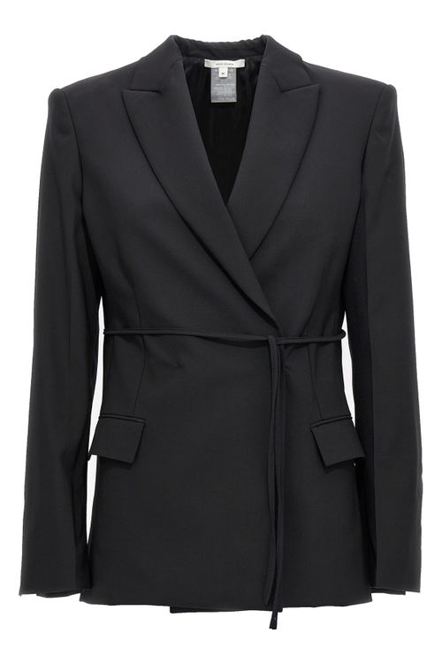 Double Breast Drawstring Blazer Jacket
