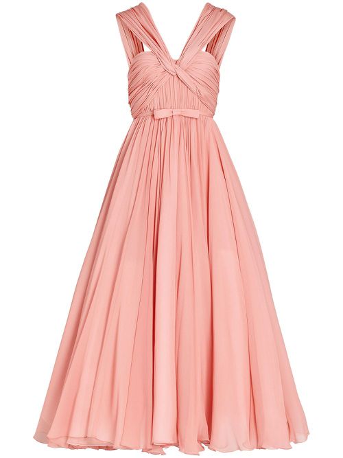 Silk flared midi dress - Pink
