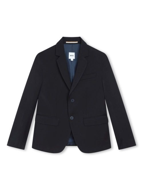 Notched-lapel single-breasted blazer - Blue