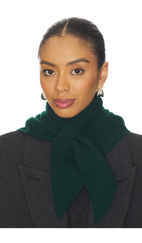 EAVES Sheryl Knit Kerchief in Forest Green. a