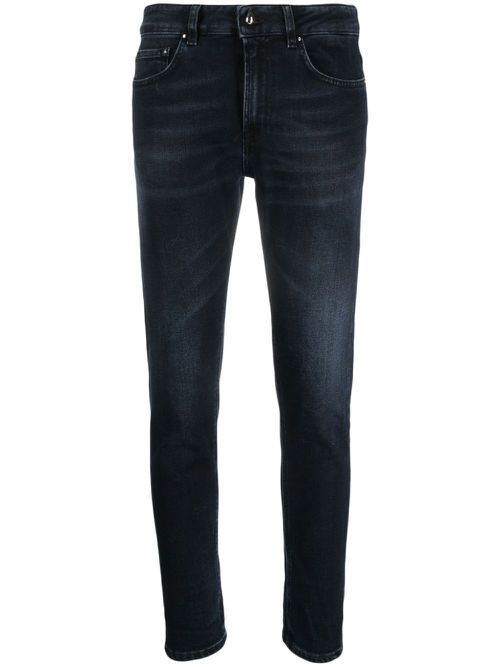 High-waisted cropped jeans - Blue