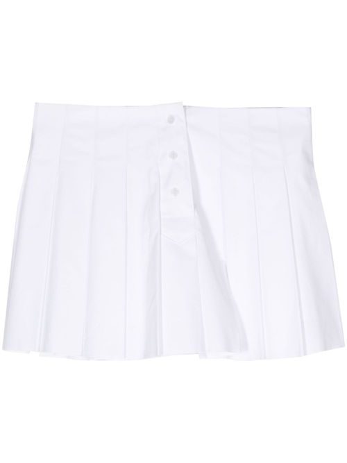 Pleated cotton skirt - White
