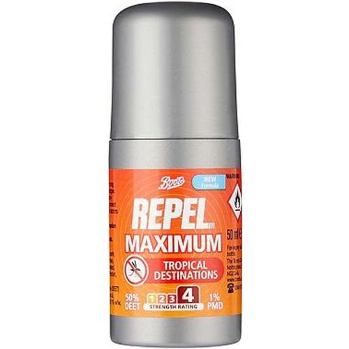 Boots Repel Maximum 50% DEET & PMD Roll-on