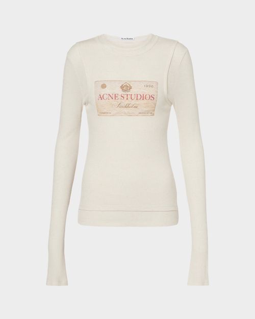 Acne Studios T-Shirt Double Layered Long Sleeve Ecru