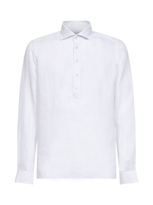 Linen Shirt Collar Shirt — White