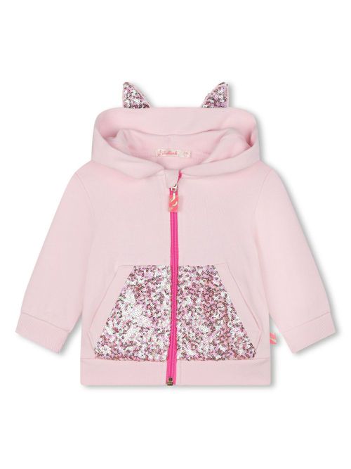 Sequin zip-up hoodie - Pink