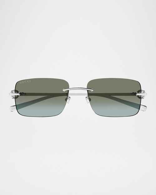 Men's GG1703S Metal Rectangle Sunglasses