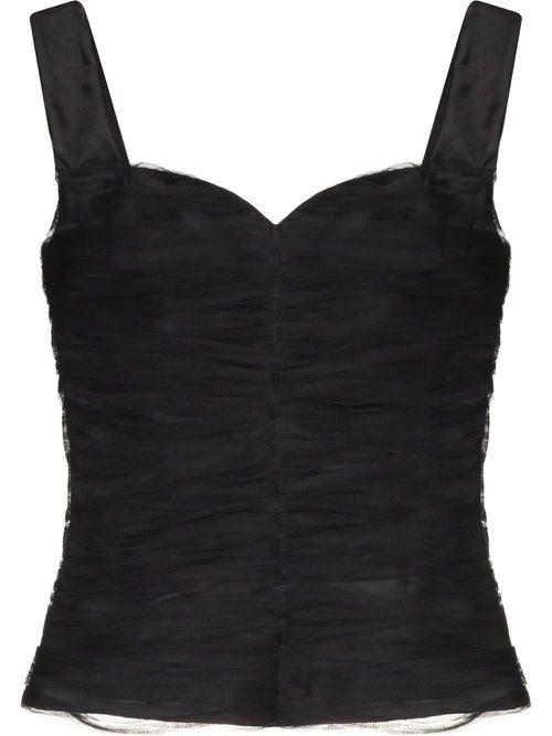 Draped corset-style top - Black