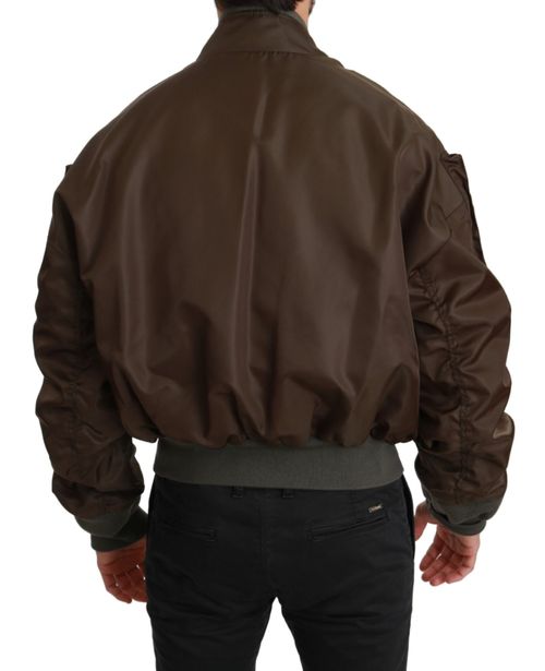 Beaded Skull and Crown Logo Jacket — Brown