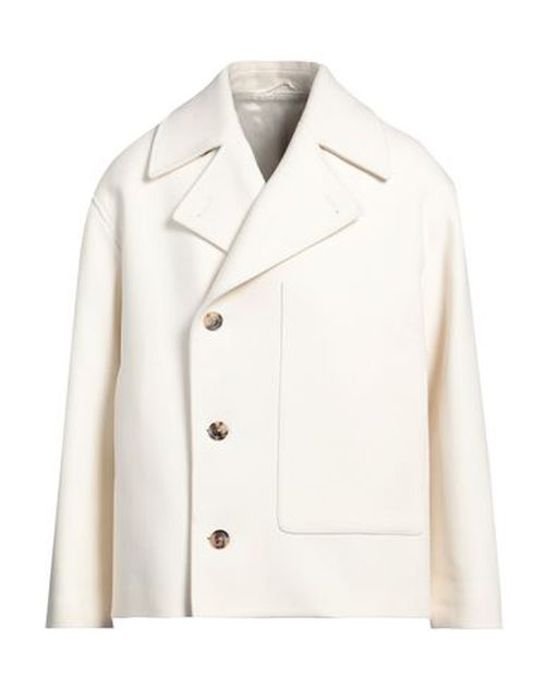 Lardini Man Coat White Size 40 Wool, Polyamide