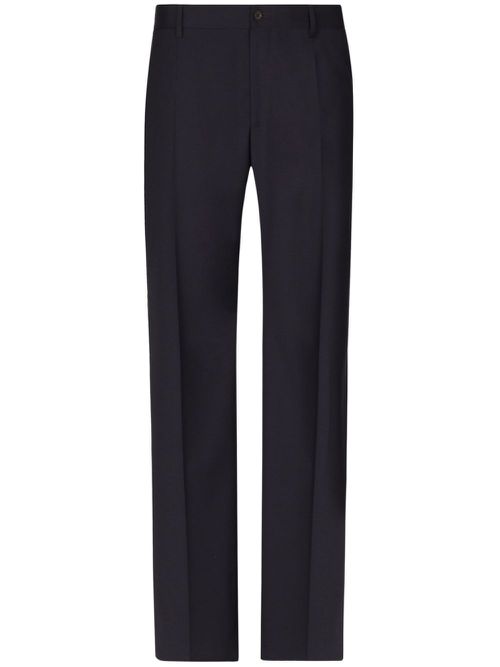 Linen-blend trousers - Blue