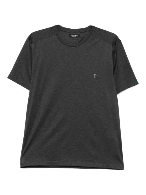 Embroidered-Logo Cotton T-Shirt — Charcoal